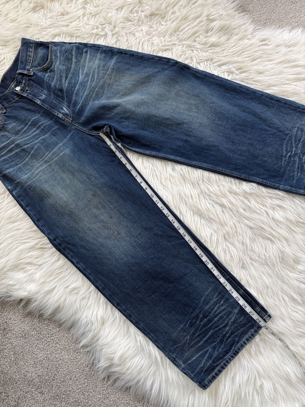 Acne Studios 2023M FN Dark Blue Washed Baggy-Fit and Wide-leg Jeans Size 44 - Picture 16 of 16